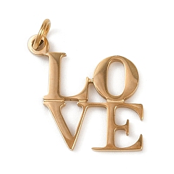 Letter 304 подвески из нержавеющей стали, с целью перехода в кольце, золотые, буквы, 17.5x17x1.5 мм, отверстие : 3.4 мм