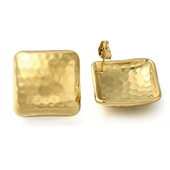 Настоящее золото 18K Ионное покрытие (ip) 304 серьги-гвоздики из нержавеющей стали в форме ромба, реальный 18 k позолоченный, 27.5x27.5 мм