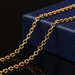 Золотой Ионное покрытие (ip) 304 текстурированные кабельные цепи из нержавеющей стали, несварные, с катушкой, овальные, золотые, 3x2x0.6 мм, около 32.8 футов (10 м) / рулон