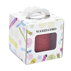 Red Waxed Cotton Cords, Red, 1mm, about 100yards/roll(91.44m/roll), 300 feet/roll
