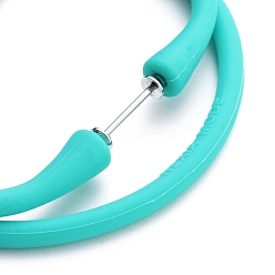 Mixed Color Silicone Cord Bracelets, with 304 Stainless Steel Screw Clasps, Mixed Color, 6-7/8 inch(17.5cm), 4~6mm