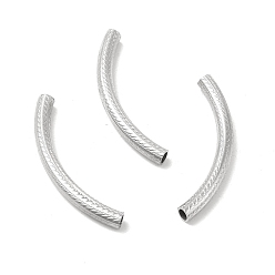 Couleur Acier Inoxydable Perles tubulaires en acier inoxydable texturées anti-ternissement, couleur inox, 304mm, Trou: 40.5x11x4mm