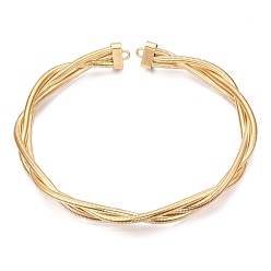 Золотой Железные плетеные круглые змеиные цепи колье-чокеры, регулируемые эластичные ожерелья для мужчин и женщин, золотые, 17.13x0.39 дюйм (43.5x1 см), внутренний диаметр: 5.04 дюйм (12.8 см)