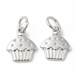 Платина Экологически чистые стойки с латунным покрытием, с целью перехода в кольце, долговечный, без свинца и без кадмия, торт очарование, платина, 11x9x2 мм, отверстие : 3.5 мм