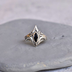 Платина Кольца с кубическими цирконами из латуни, цветок с конским глазом, платина, размер США 7 (17.3 мм)