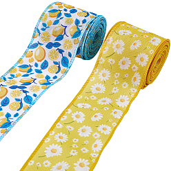 Лимон 2 рулоны мешковинных лент, с железным краем, лимон, 2-1/2 дюйм (64 мм), около 5.00 ярдов (4.57 м) / комплект