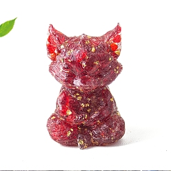 Лэмпворк Статуя лисы для медитации, вырезанная из смолы, украшение для дома, фигурки фэн-шуй из драгоценных камней insdie, 64x60x98 мм