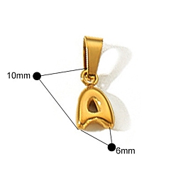 Letter A Амулеты из нержавеющей стали, золотые, буквенное очарование с инициалами, буква a, 10x6 мм