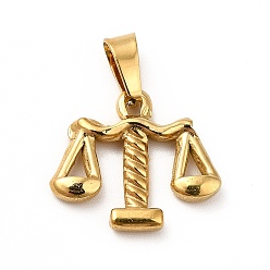 Золотой Вакуумное покрытие pvd 201 подвески из нержавеющей стали, баланс, золотые, 14x16x2.5 мм, отверстие : 5x3 мм