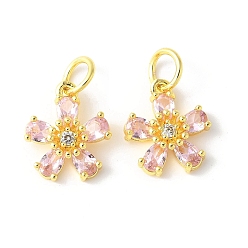 Лавандовый румянец Латунные микро проложить кубического циркония подвески, , стойки покрытие, прочное покрытие, без кадмия и без свинца, с целью перехода в кольце, лавандовый румянец, 14.5x12.5x4.5 мм, отверстие : 4.5 мм