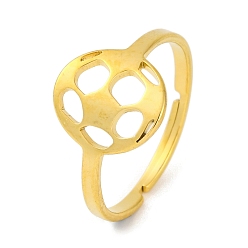 Football 201 регулируемое кольцо из нержавеющей стали для женщин, футбол/цветок/кошка/сердце/собака, футбол, 12 мм, внутренний диаметр: 18 мм