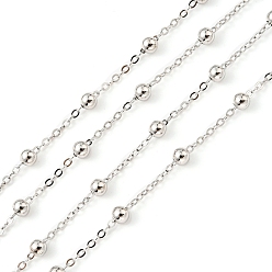 Платина Антикоррозийное покрытие родием 925 цепочки-спутники из стерлингового серебра, пайки, платина, ссылка: 1.5x1x0.5 mm, 3 мм