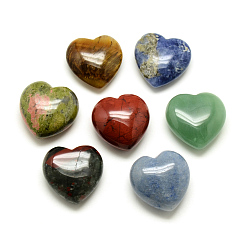Mixed Stone Natural Mixed Stone Healing Stones, Heart Love Stones, Pocket Palm Stones for Reiki Balancing, 29~30x30~31x12~15mm