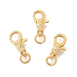 Настоящее золото 24K Латунный микро pave прозрачный кубический цирконий лобстер, без кадмия и без свинца, стойки покрытие, долговечный, прямоугольные, реальный 24 k позолоченный, 10.5x6x3.8 мм, отверстие : 3.5 мм