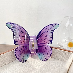 Орхидея Акриловые коготь заколки, бабочка, сиреневые, 108x80 мм