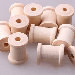 Античный Белый Деревянные пустые катушки для проволоки, нить шпульки, старинный белый, 26x20 мм, отверстие : 5.5 мм