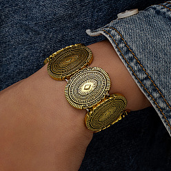 Античное Золото Браслеты из сплава с овальными бусинами, античное золото , внутренний диаметр: 2-3/8 дюйм (6 см)