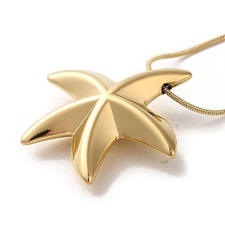 Золотой Вакуумное покрытие pvd 304 ожерелья из нержавеющей стали в виде змейки, морские звезды кулон ожерелья, золотые, 16.42 дюйм (41.7 см)