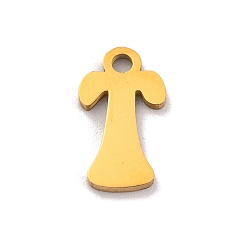 Letter T 201 прелести нержавеющей стали, лазерная резка, буквенное очарование, Письмо T, 10.5x6x1 мм, отверстие : 1.2 мм