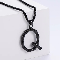 Letter Q Стильные ожерелья с подвесками из нержавеющей стали, чёрные, Буква Q
