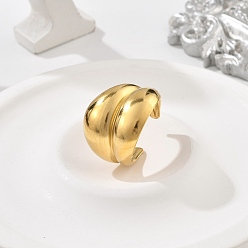 Настоящее золото 18K 304 открытые манжеты из нержавеющей стали, реальный 18 k позолоченный, 18 мм, регулируемый