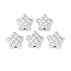с Покрытием Серебра Uv акриловые покрытия бусины, радужный, звезда, со серебряным покрытием, 14.5x16x8 мм, отверстие : 2 мм