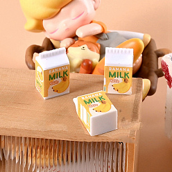 Желтый 10Шт смоляная модель бананового молока, аксессуары для кукольного домика с микро-ландшафтом, притворяясь опорными украшениями, желтые, 11x10x20 мм