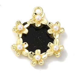 Золотой Подвески из сплава с покрытием для цветочной стойки, с абс акрила, без кадмия, без никеля и без свинца, золотые, 18.5x21.5x4 мм, отверстие : 1.6 мм