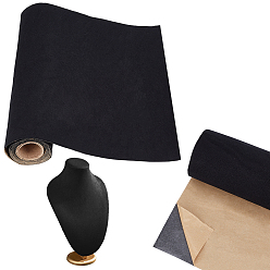 Черный Самоклеящаяся флокированная ткань, поделки товары для рукоделия, чёрные, 400x0.5 мм, 5 м / рулон