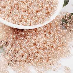 (RR369) Peach Luster MIYUKI Round Rocailles Beads, Japanese Seed Beads, (RR369) Peach Luster, 8/0, 3mm, Hole: 1mm, about 422~455pcs/bottle, 10g/bottle