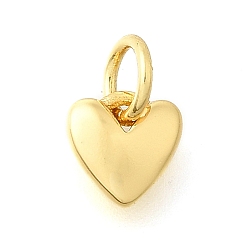 Настоящее золото 18K Латунные подвески, сердце прелести, с прыгающим кольцом, долговечный, без кадмия и без свинца, стойки покрытие, реальный 18 k позолоченный, 6.5x6.5x2.5 мм