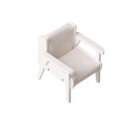 Белый Миниатюрные украшения из дерева, аксессуары для домашнего кукольного домика с микро-ландшафтом, притворяясь опорными украшениями, диван, белые, 61x65x67 мм