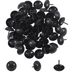 Черный 60шт. железных гвоздей, материалы для ремонта мебели, плоско-круглые, чёрные, 27x25 мм, штифты : 2 мм