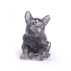 Лабрадорита Украшение для выставки собак из смолы, с натуральной крошкой лабрадора внутри статуэток для украшения домашнего офиса, 45x50x75 мм