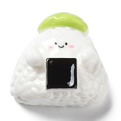 Sushi Непрозрачная смола декодирует кабошоны, имитация еды, суши, 19x19x10.5 мм