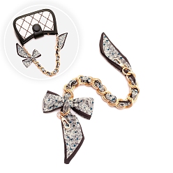 Кокосово-Коричневый Алюминиевые цепи-удлинители для сумок, с застежками из сплава и лентой-бантом, для замены ремней для мешков, кокосового коричневый, 340~400 мм