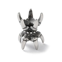 Античное Серебро 316 фурнитура из нержавеющей стали, коготь, античное серебро, 15x10.5 мм, отверстие : 2 мм