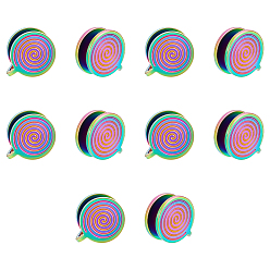 Rainbow Color 10шт. 304 серьги-манжеты из нержавеющей стали Vortex, украшения в стиле панк для мужчин и женщин, Радуга цветов, 11x11.5x17 мм