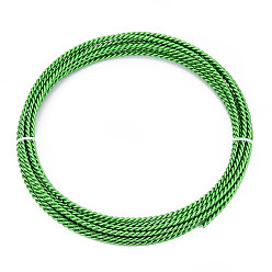 Зеленый лайм 5м 2-слойная анодированная алюминиевая проволока, витых круглых, гибкая металлическая проволока, гибкий провод ремесла, для бисероплетения, зеленый лайм, 3~4 мм, около 16.40 футов (5 м) / рулон