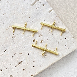 Золотой Латунный винт с проушиной, за половину пробурено бисера, золотые, 21x6 мм