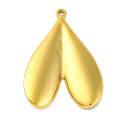 Настоящее золото 18K Ионное покрытие (ip) 304 подвески из нержавеющей стали, шарма сердца, реальный 18 k позолоченный, 39x27x4 мм, отверстие : 1.6 мм