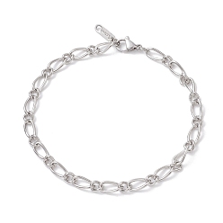Нержавеющая Сталь Цвет 304 браслеты из нержавеющей стали с цепочками Фигаро для женщин, цвет нержавеющей стали, 8-3/4 дюйм (22.3 см)