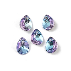 Светло-витражный Граненые подвески из стекла k9 со стразами, имитация австрийский хрусталь, капля, витражный свет, 8x6x4 мм, отверстие : 1 мм