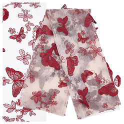 Светло-Коралловый 3 d вышитая бабочкой кружевная ткань, для аксессуаров для одежды своими руками, свет коралловый, 1460x910x0.2 мм