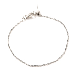 Платина Латунные кабельные цепи браслеты для женщин, долговечный, 901 застежка из нержавеющей стали, без свинца и без кадмия, платина, 7-7/8 дюйм (20 см)