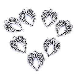 Античное Серебро Подвески из сплава, крыло, античное серебро, 21x17 мм