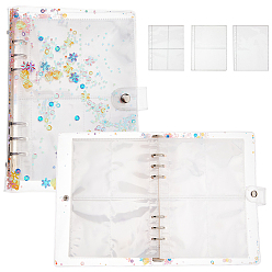 Прозрачный 1Прямоугольные папки из прозрачного ПВХ с кольцами, с железными кольцами, с 6шт. карманами для папок размером a50, прозрачные, 5 мм