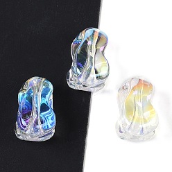 Прозрачный АВ Прозрачные акриловые бусины с УФ-покрытием, самородок, ясно AB, 15x10x8 мм, отверстие : 2 мм