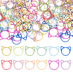 (52) Непрозрачная лаванда 96 шт. 12 цвета, окрашенные для выпечки, железные маркеры для стежков, голова кошки , разноцветные, 2.05x2.15x0.15 см, Внутренний диаметр: 1.6 cm, 8 шт / цвет