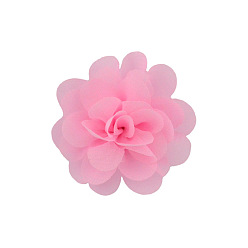 Perle rosa Handgefertigte gewebte Ornament-Accessoires, 3d Blume aus Chiffonstoff, Perle rosa, 50 mm